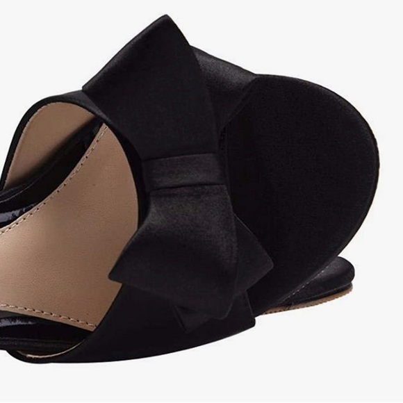 NWT Women\'s Satin Kitten Heels Mules Sandals Slip On Bowknot Open Toe